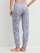 Women model is wearing  made of 100% Cotton in Blue, Floral from the Sleep Over M&M series by CALIDA, Back view