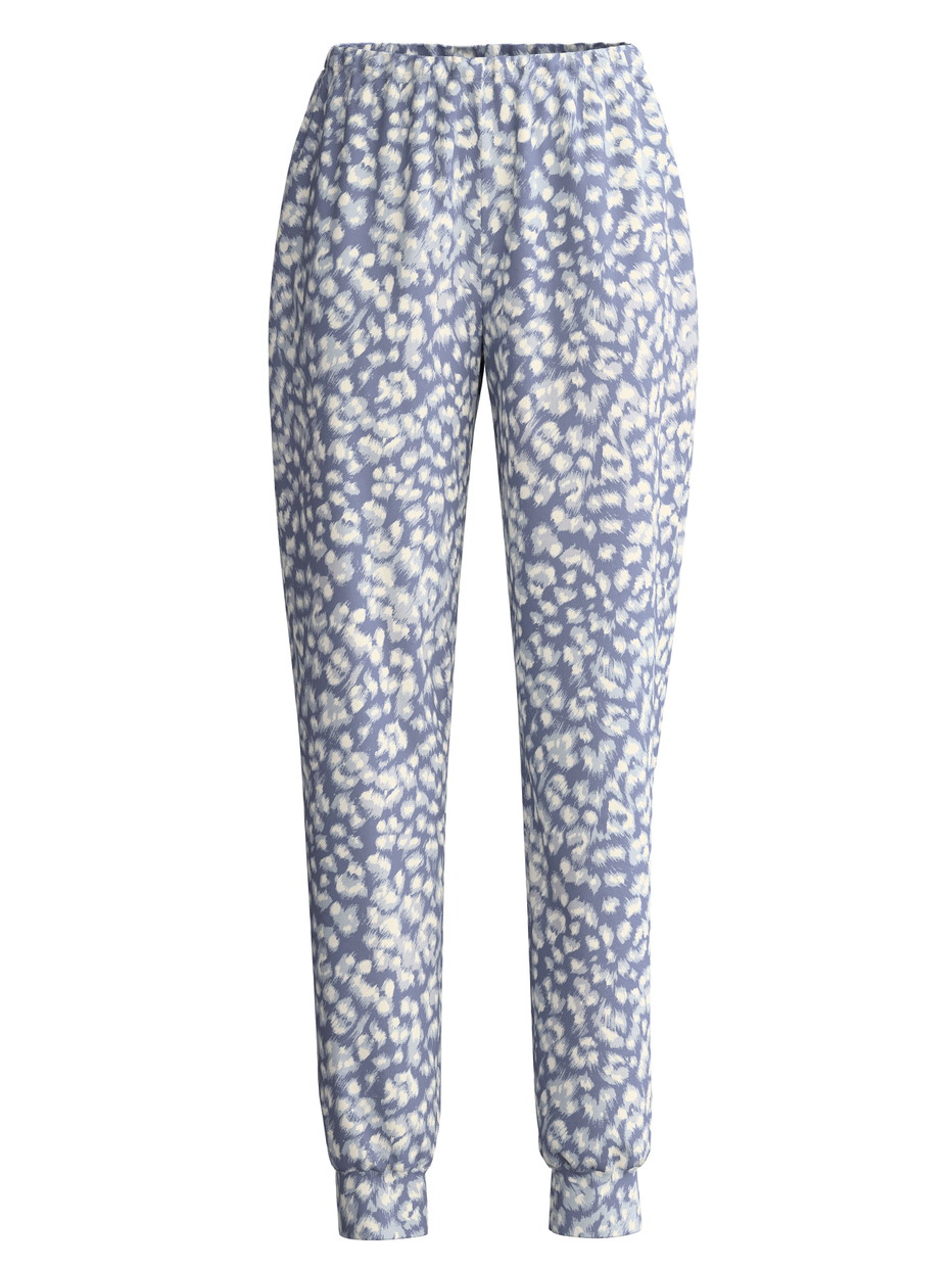 Damen - Pyjamahose aus 100% Baumwolle in Blau, Floral aus Serie Sleep Over M&M von CALIDA