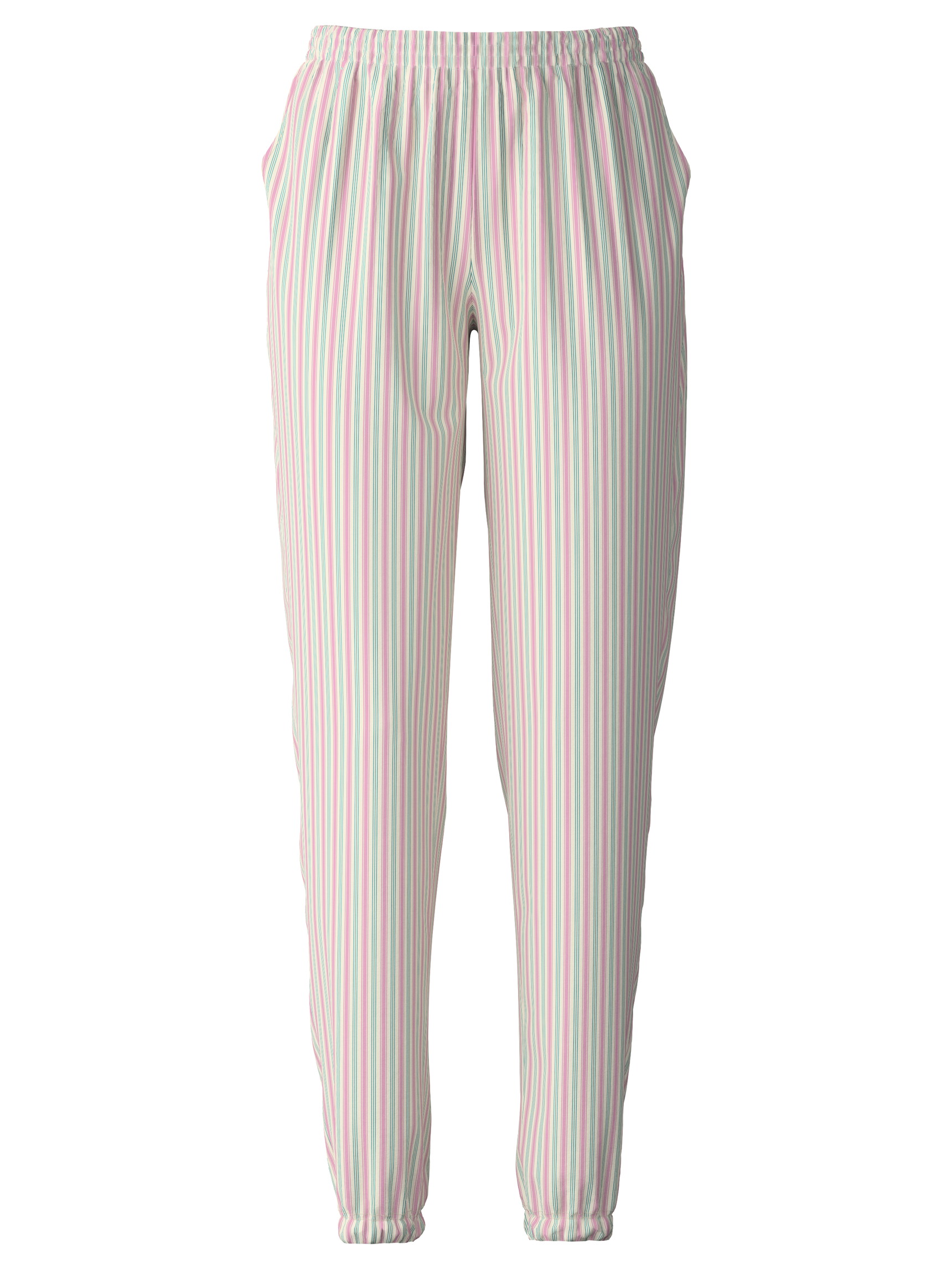 Femme - Bas de pyjama avec poignets en 100% coton de couleur Turquoise, Rayée, de la série Favourites Botanic de CALIDA
