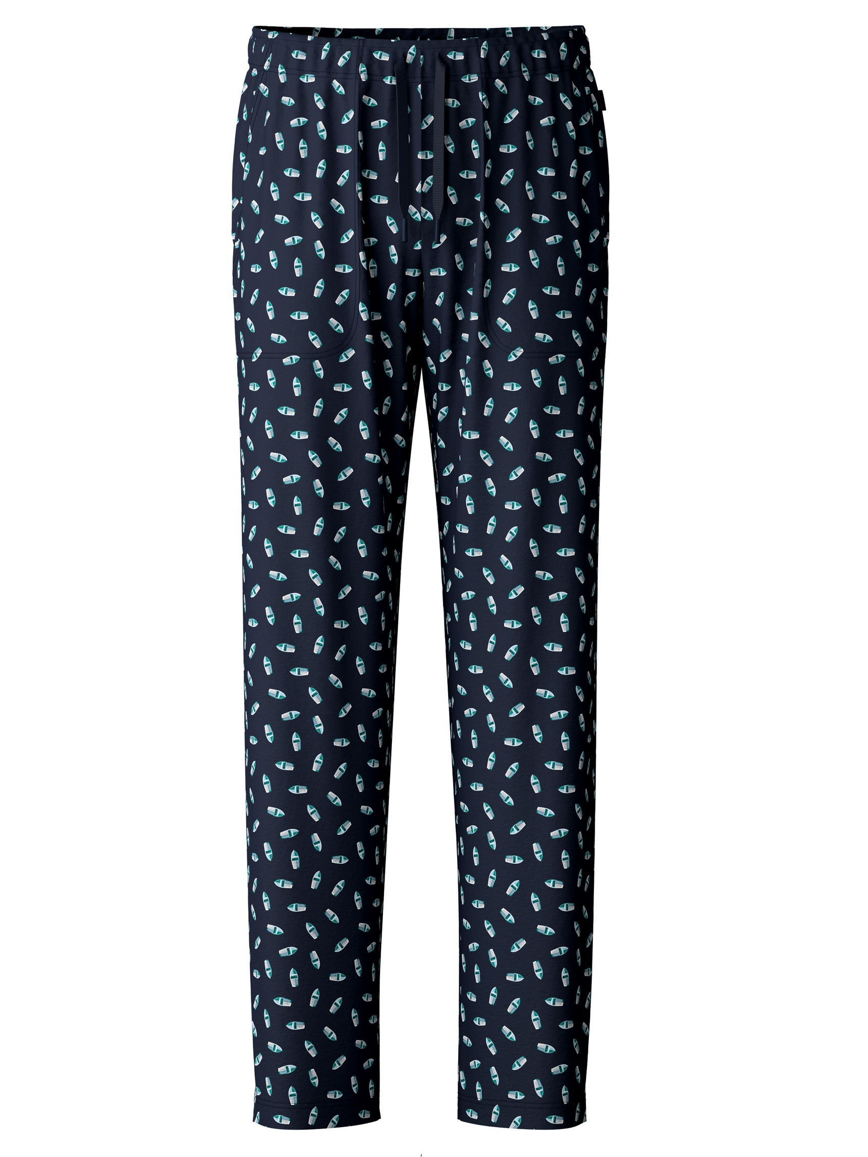 Herren - Pyjamahose mit Seitentaschen aus 100% Baumwolle in Blau, Motiv aus Serie RMX Sleep Weekend von CALIDA