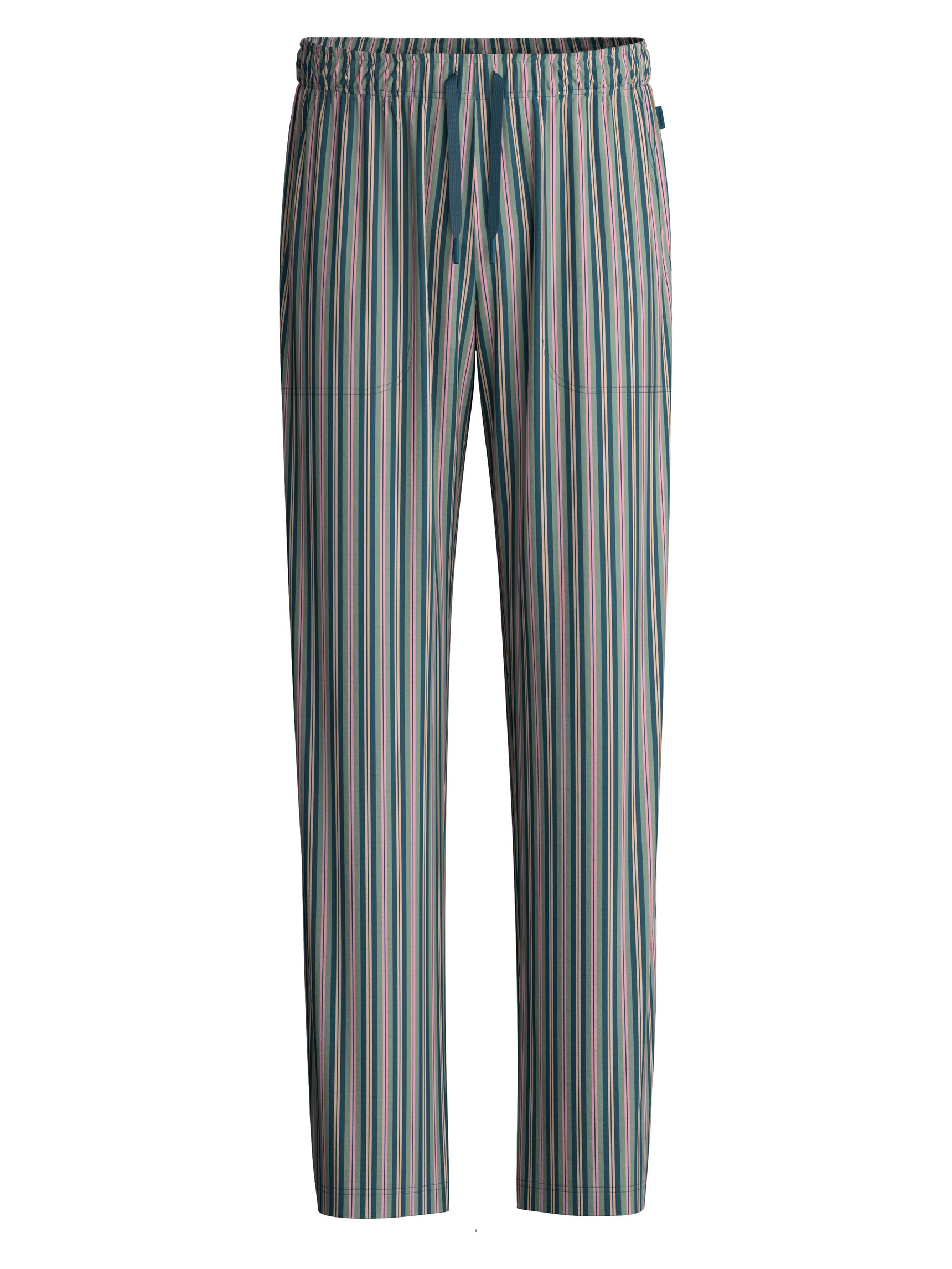 Herren - Pyjamahose mit Seitentaschen aus 100% Baumwolle in Grün, Gestreift aus Serie RMX Sleep Leisure von CALIDA