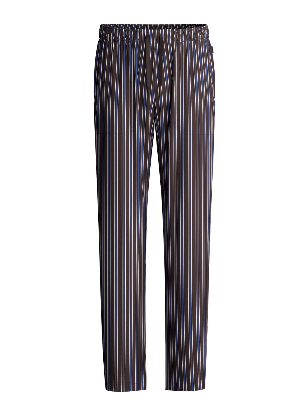 Men - Pyjama Bottoms with Side Pockets made of 100% Cotton in Brown, Striped, from the RMX Sleep Weekend series by CALIDA