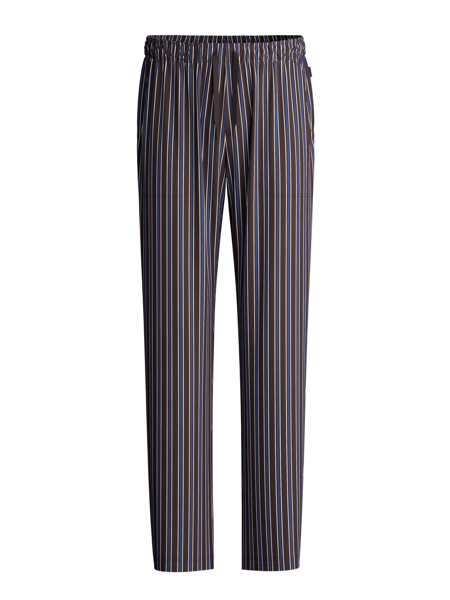 Men - Pyjama Bottoms with Side Pockets made of 100% Cotton in Brown, Striped, from the RMX Sleep Weekend series by CALIDA