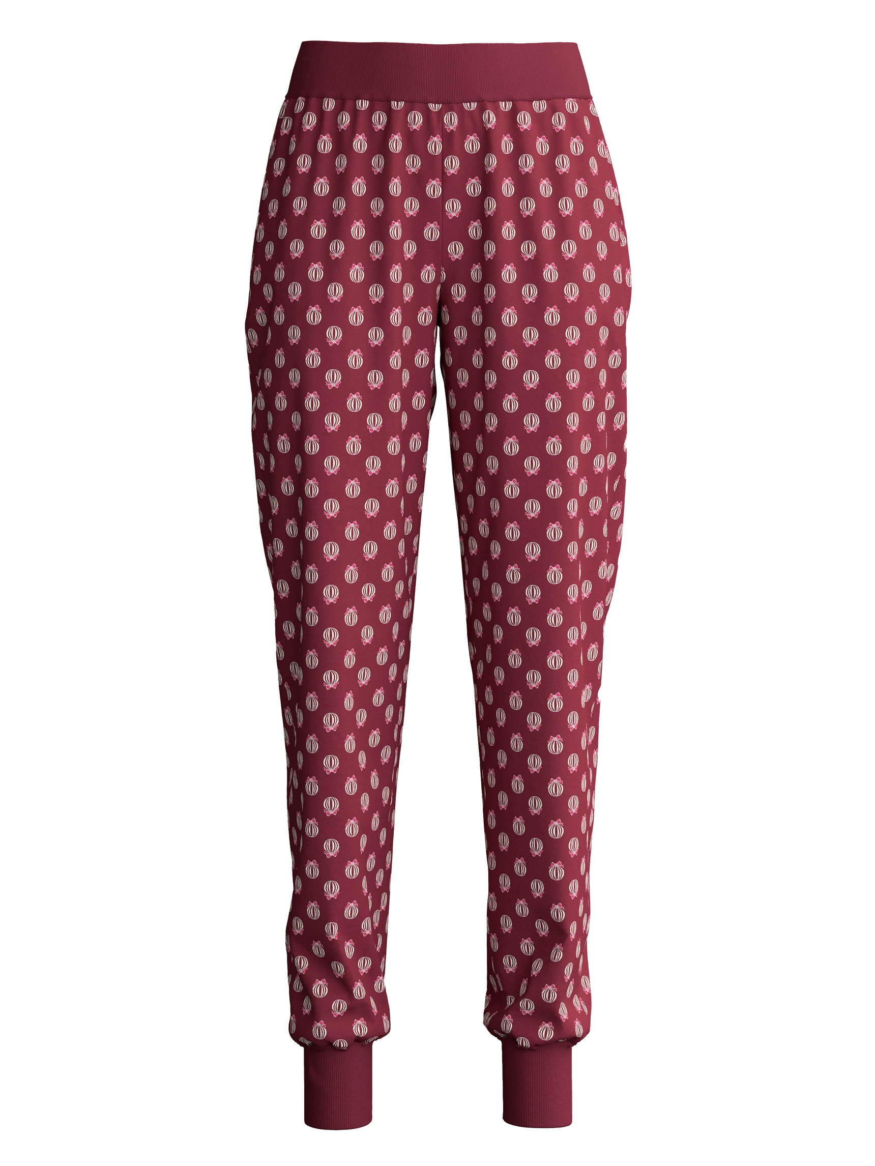 Damen - Pyjamahose mit Bündchen aus 100% Baumwolle in Rot, Motiv aus Serie PJ Party M&M von CALIDA