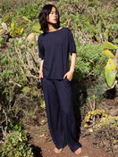 Damen - Pyjamahose aus Modal in Blau, Einfarbig aus Serie DSW Balancing von CALIDA, Vorderansicht