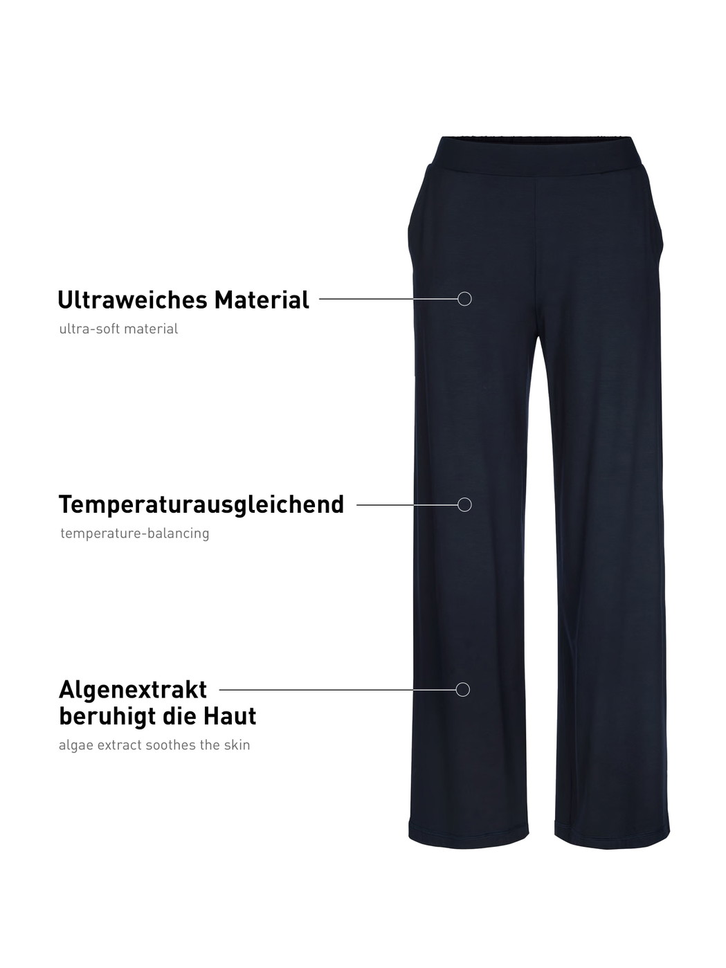 Damen - Pyjamahose aus Modal in Blau, Einfarbig aus Serie DSW Balancing von CALIDA