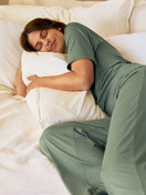 Women model is wearing Pyjama bottom made of Modal in Green, Unicoloured from the DSW Balancing series by CALIDA, Additional Image