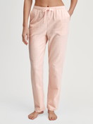Women model is wearing Flannel trousers made of 100% Cotton in Beige, Unicoloured from the Favourites Universe series by CALIDA, Front view