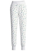 Damen - Pyjamahose mit Bündchen aus 100% Baumwolle in Weiß, Gemustert aus Serie Ski Resort von CALIDA