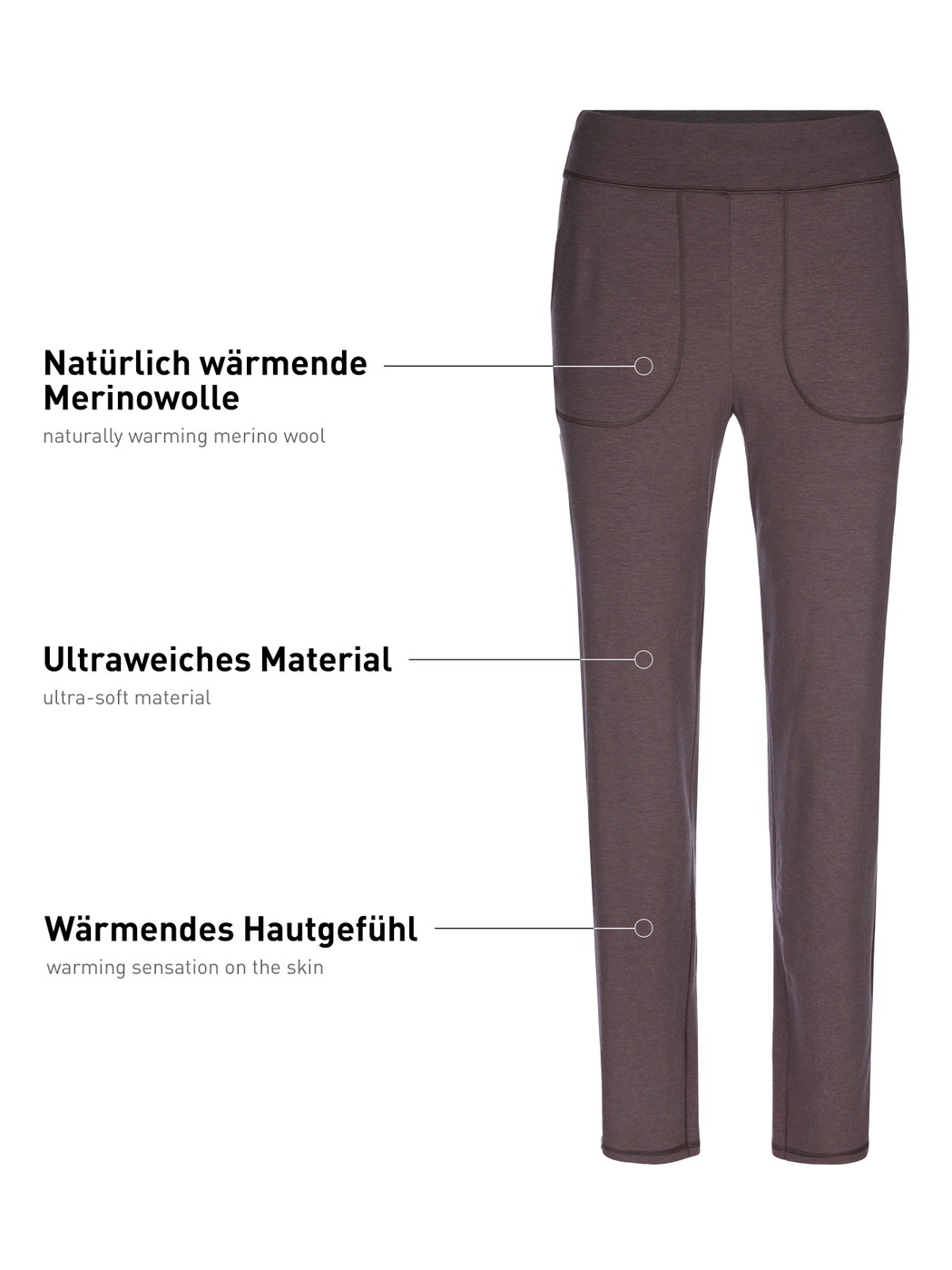 Damen - Pyjamahose mit Seitentaschen aus Lyocell in Violett, Einfarbig aus Serie DSW Warming von CALIDA