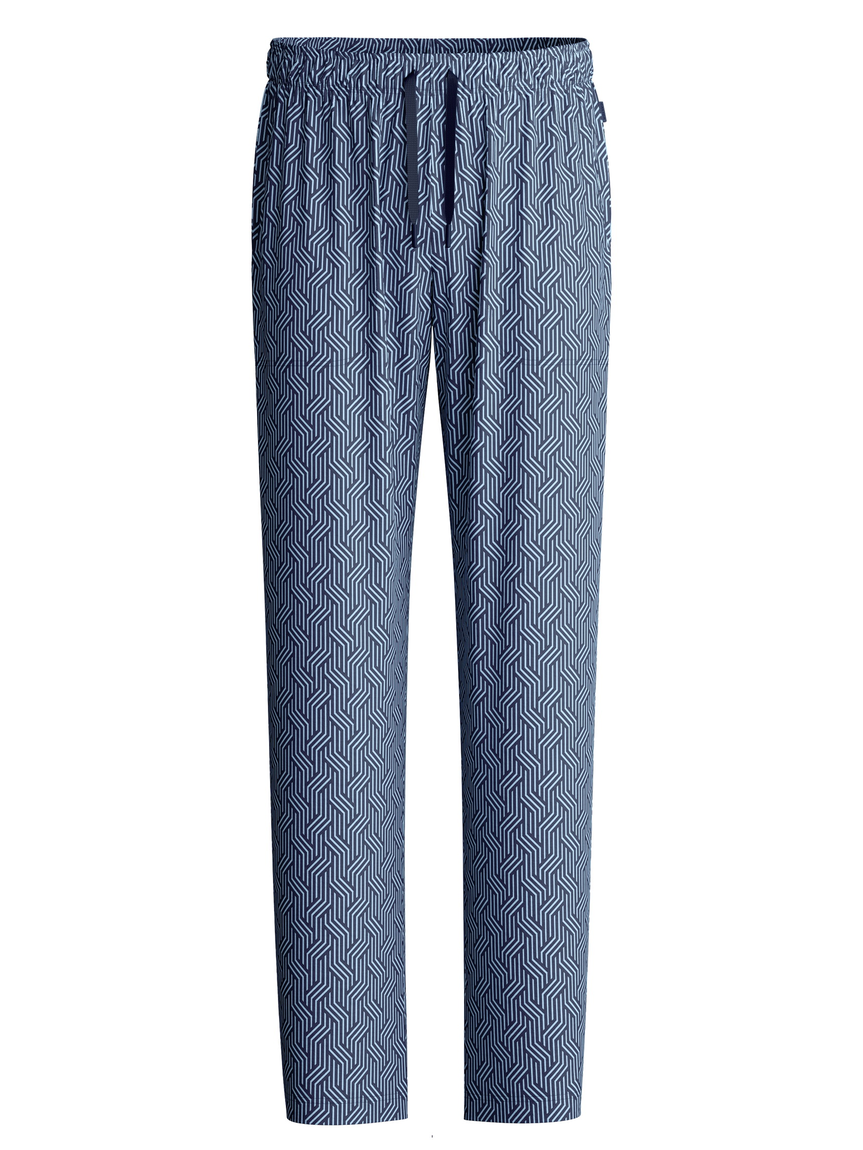 Herren - Pyjamahose mit Seitentaschen aus Baumwolle in Blau, Gemustert aus Serie RMX Sleep Free von CALIDA