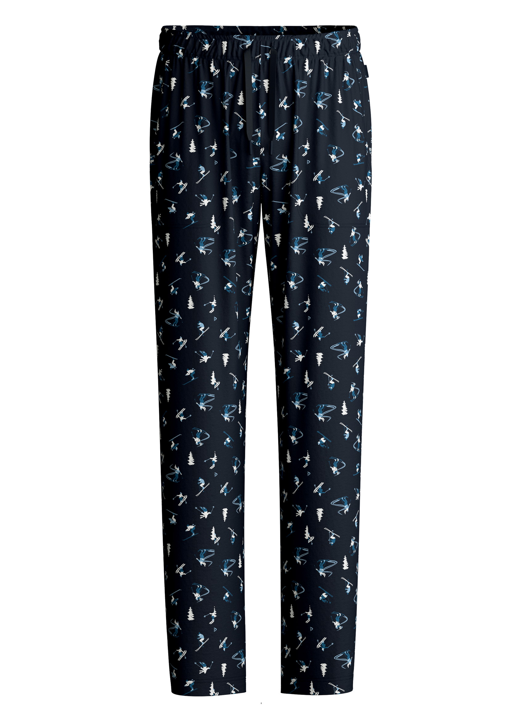 Herren - Pyjamahose mit Seitentaschen aus 100% Baumwolle in Blau, Gemustert aus Serie RMX Ski Resort von CALIDA