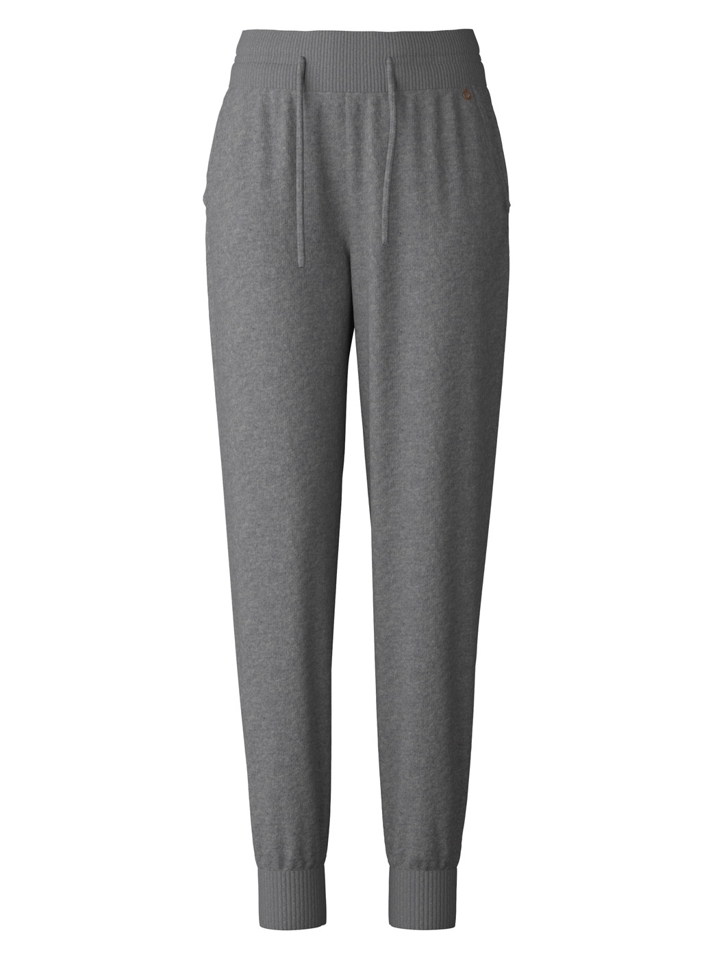 Femme - Pantalon en tricot avec bord-côte en laine mérinos en Laine de couleur Gris, Unicolore, de la série The Cosy Collection de CALIDA