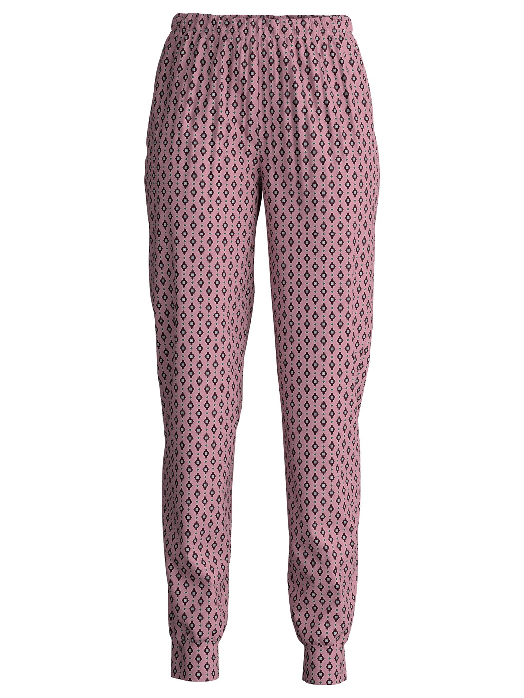Damen - Pyjamahose mit Bündchen aus 100% Baumwolle in Rosa, Floral aus Serie Favourites Botanic von CALIDA
