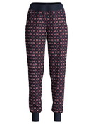 Damen - Pyjamahose mit Bündchen und Seitentaschen aus 100% Baumwolle in Blau, Gemustert aus Serie Favourites Holidays von CALIDA