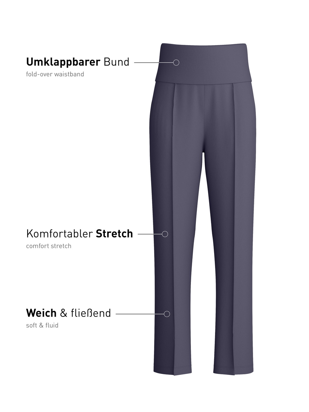 Damen - Loungehose  aus Modal in Blau, Einfarbig aus Serie Natural Loungewear von CALIDA