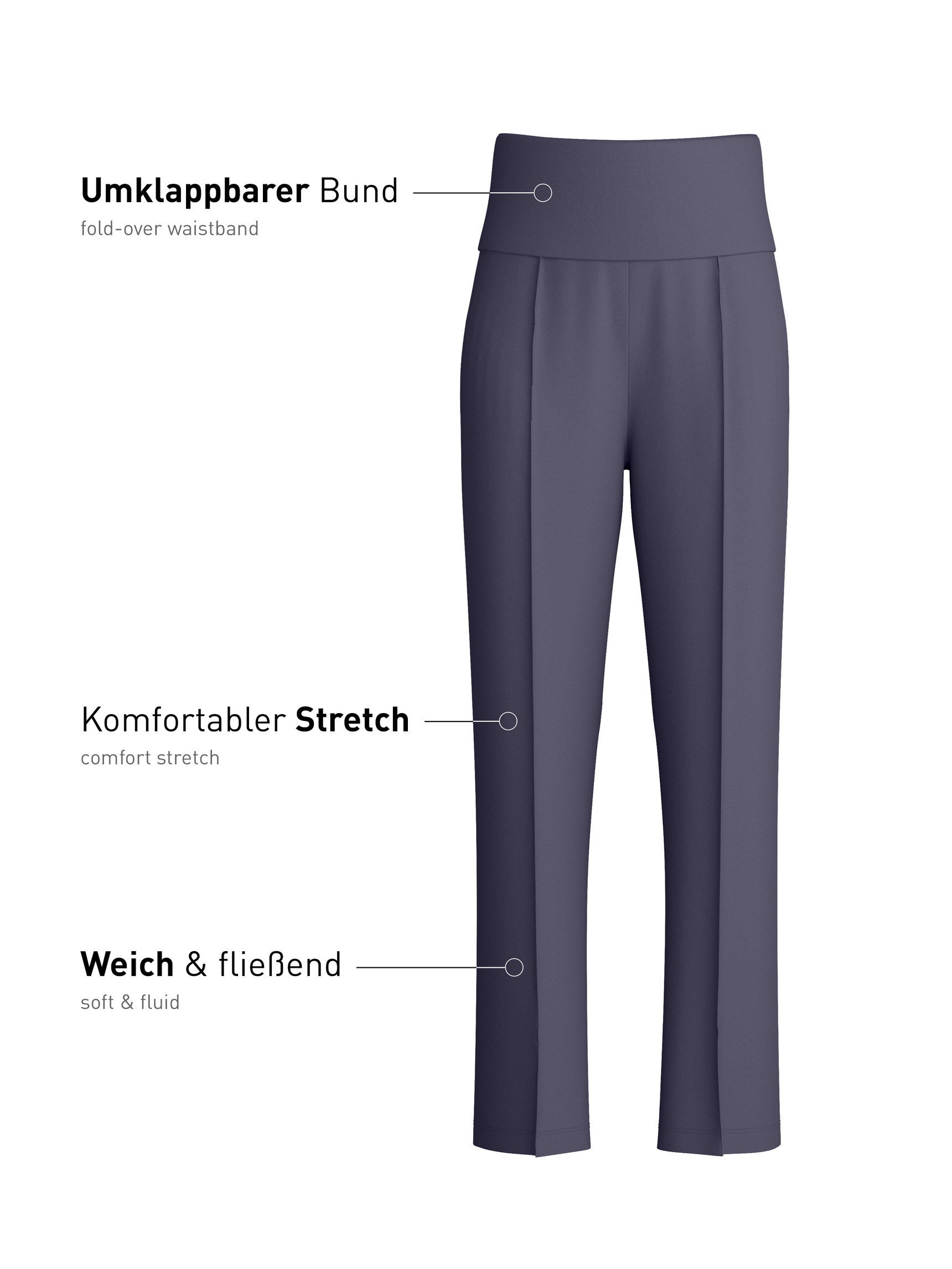 Women - Lounge Pants made of Modal in Blue, Unicoloured, from the Natural Loungewear series by CALIDA