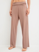 Women model is wearing Lounge Pants made of Modal in Brown, Unicoloured from the Natural Loungewear series by CALIDA, Front view