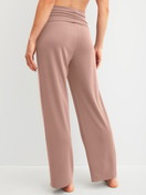 Women model is wearing Lounge Pants made of Modal in Brown, Unicoloured from the Natural Loungewear series by CALIDA, Back view