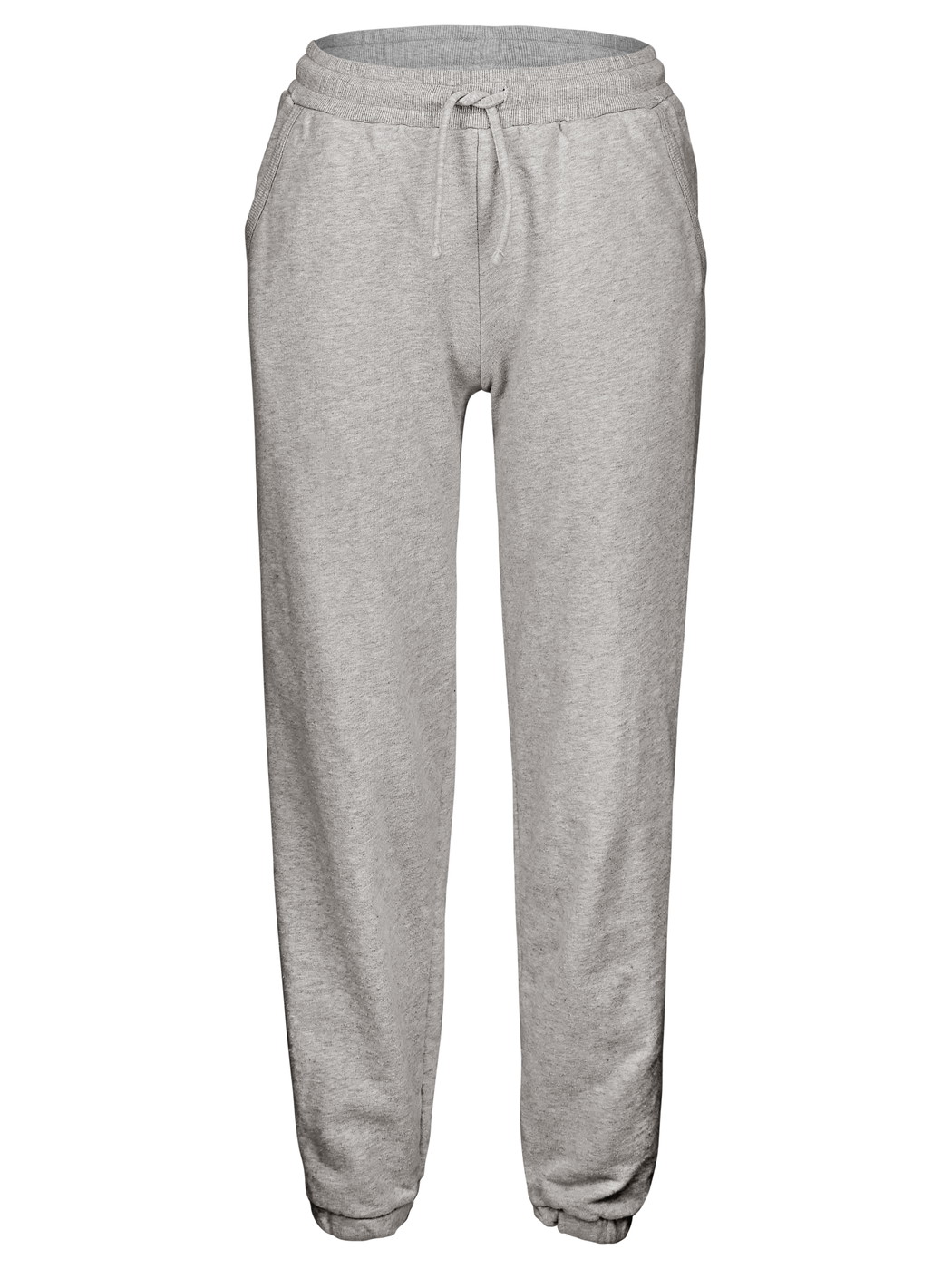 Femme - Pantalon de survêtement avec bas resserrés en 100% coton de couleur Gris, Unicolore, de la série Lounge & Relax de CALIDA