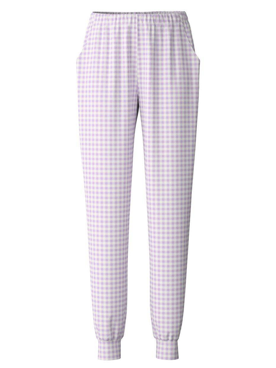 Damen - Pyjamahose mit Bündchen aus 100% Baumwolle in Violett, Kariert aus Serie Favourites Xtra von CALIDA