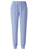 Damen - Pyjamahose mit Bündchen aus Baumwolle in Blau, Gemustert aus Serie Favourites Marine von CALIDA
