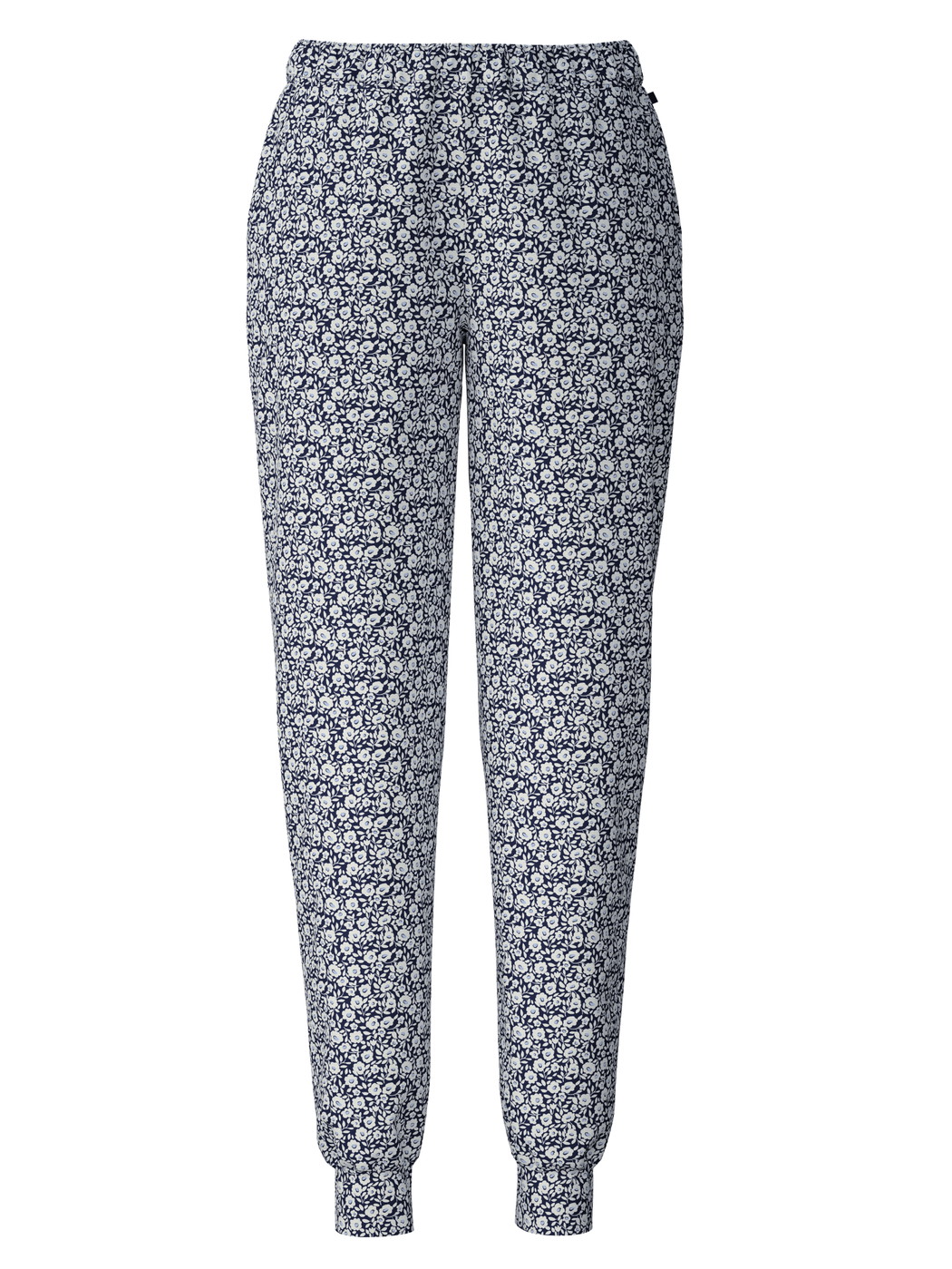 Damen - Pyjamahose mit Bündchen aus 100% Baumwolle in Blau, Floral aus Serie Favourites Joy II von CALIDA