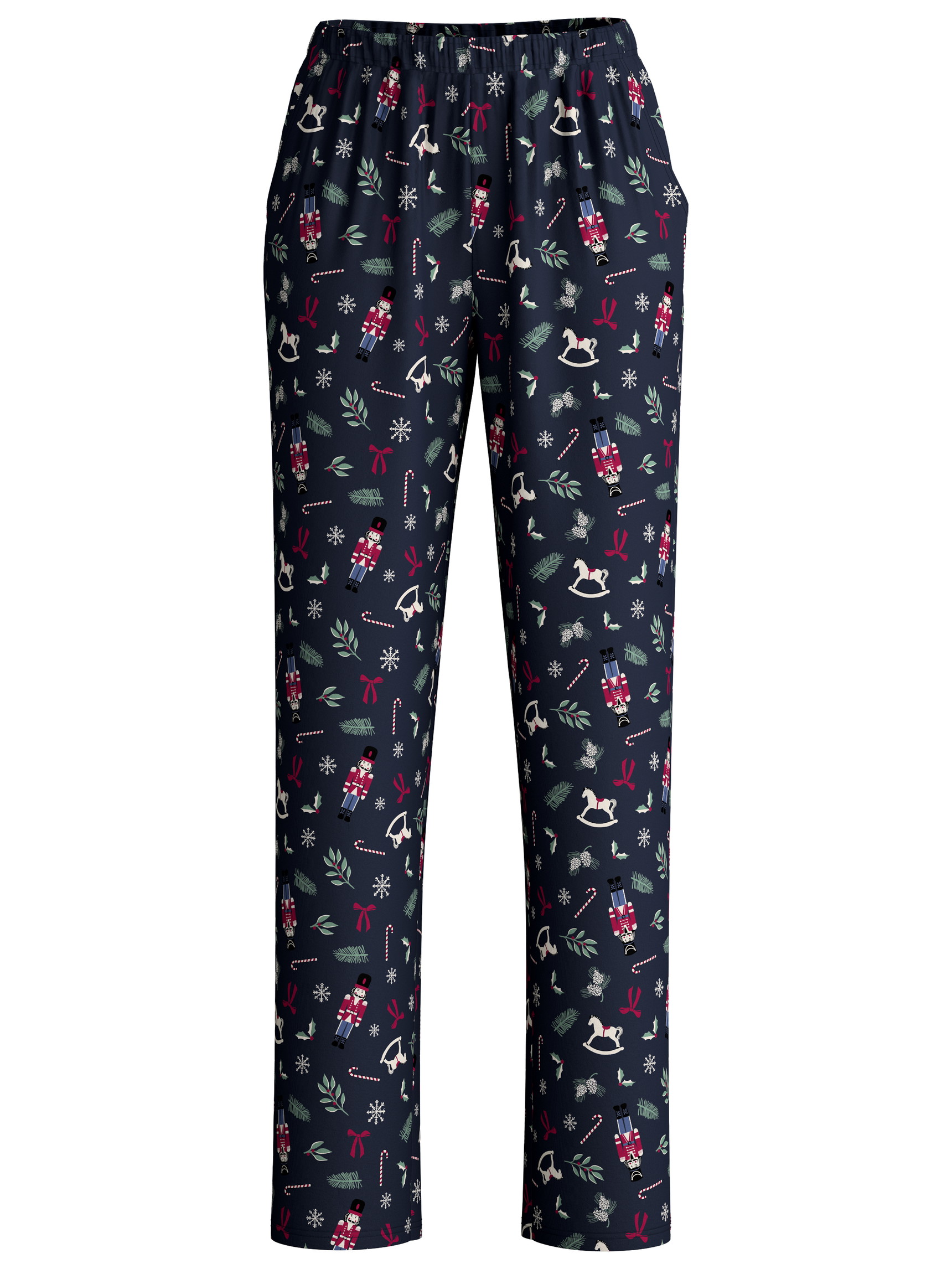 Women - Pyjama Bottoms with Side Pockets made of 100% Cotton in Blue, Patterned, from the Favourites Holidays series by CALIDA
