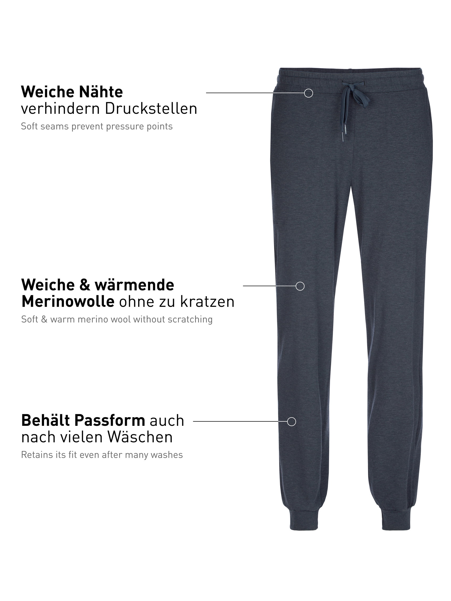 Men - Pyjama bottom with cuffs made of Lyocell in Grey, Unicoloured, from the DSW Warming series by CALIDA