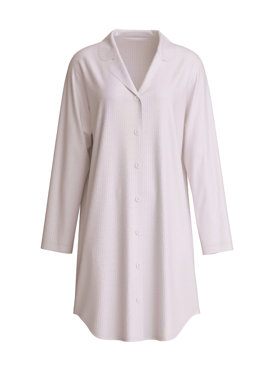 Women - Long Sleeve Nightdress – 100 cm Length made of Modal in Pink, Unicoloured, from the Striped Dreams series by CALIDA