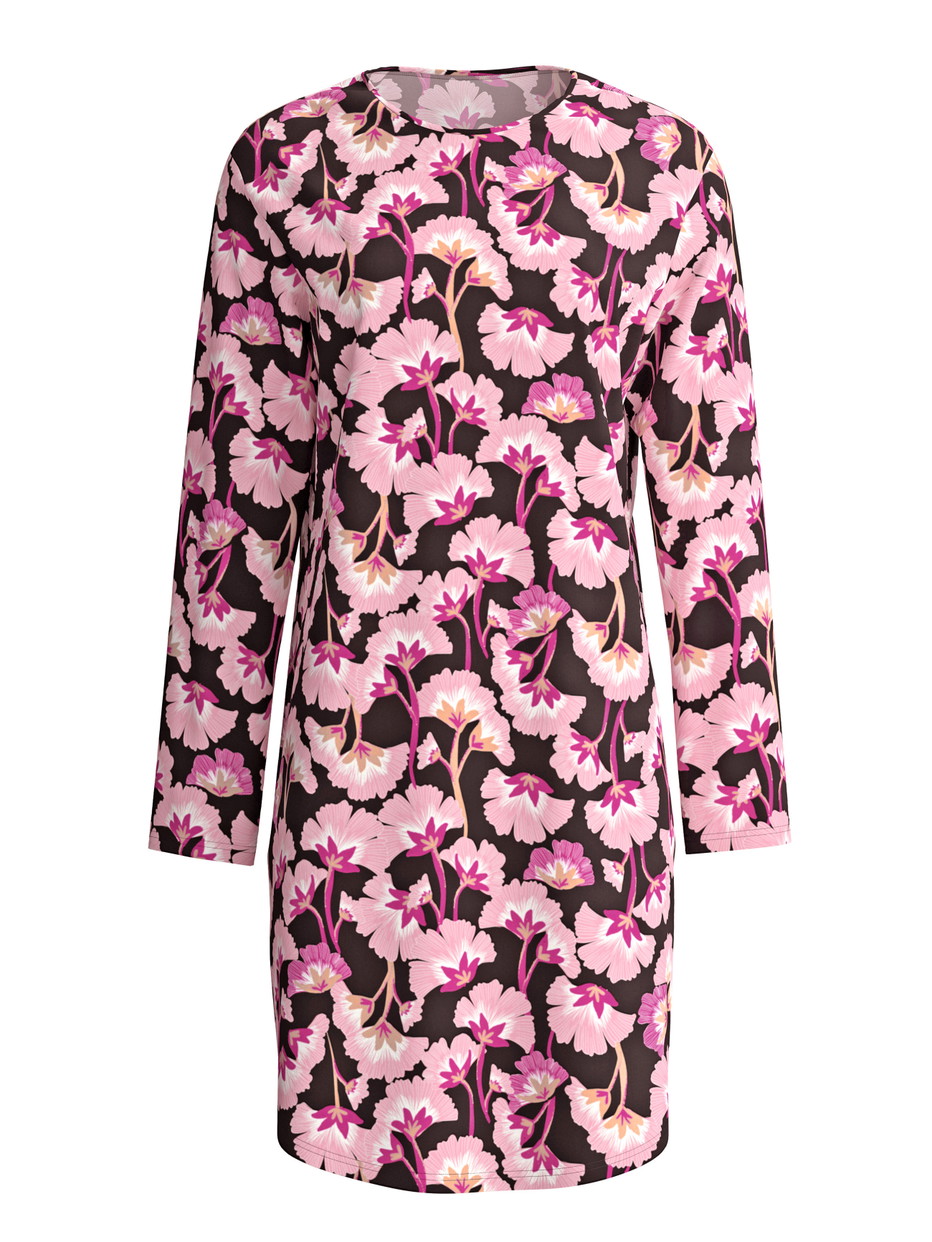 Damen - Langarm-Nachthemd, Länge 95 cm aus 100% Baumwolle in Rosa, Floral aus Serie Autumn Dreams von CALIDA