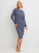 Women model is wearing  made of 100% Cotton in Blue, Patterned from the Midnight Hearts series by CALIDA, Front view