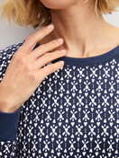 Women model is wearing  made of 100% Cotton in Blue, Patterned from the Midnight Hearts series by CALIDA, Detail