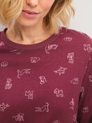 Women model is wearing  made of 100% Cotton in Red, Patterned from the Family & Friends series by CALIDA, Detail