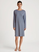 Women model is wearing Nightdress made of 100% Cotton in Turquoise, Motif from the Spring Nights series by CALIDA, Front view