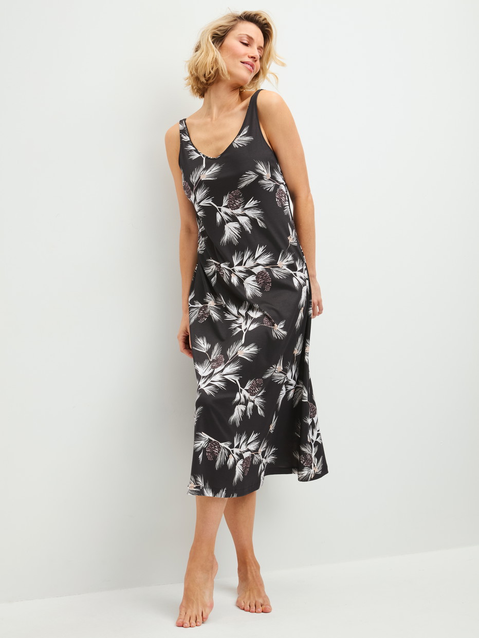 Women model is wearing  made of Modal in Black, Floral from the Glimmer M&M series by CALIDA, Additional Image