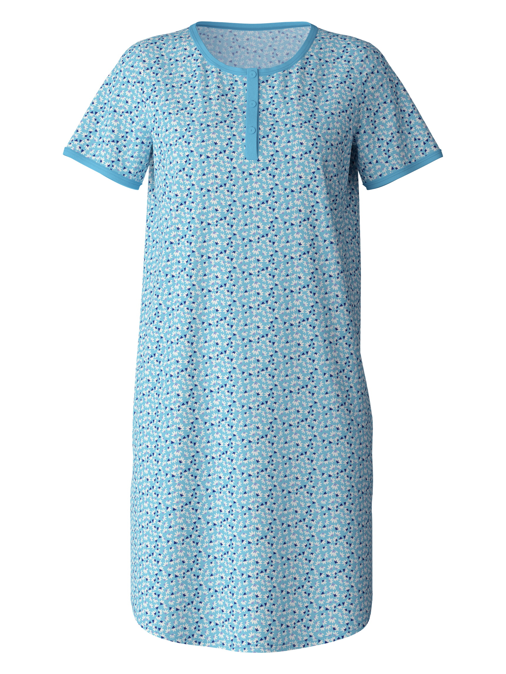 Women - Nightdress made of 100% Cotton in Turquoise, Motif, from the Cotton Special series by CALIDA