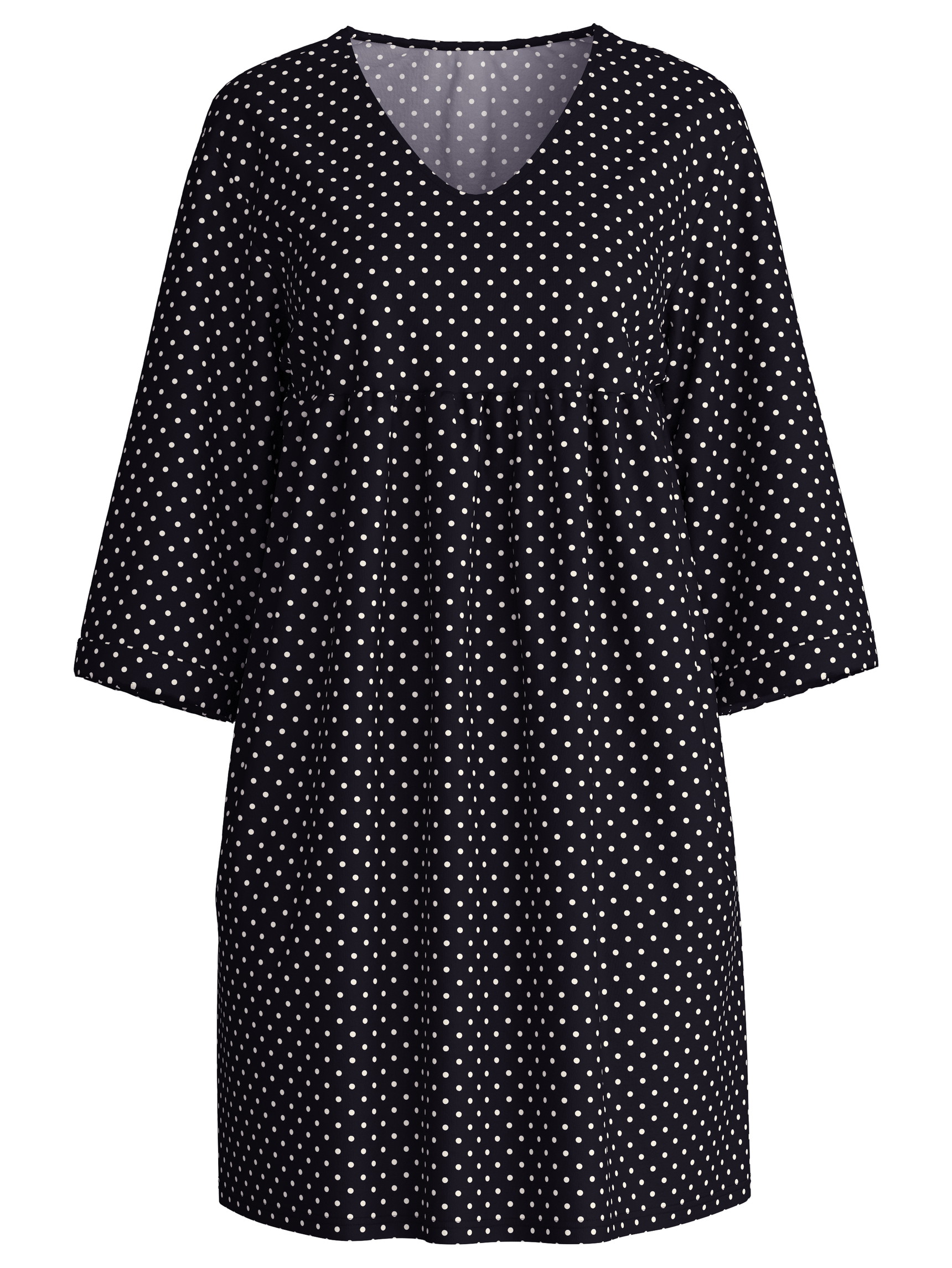 Damen - Hauskleid, Länge 90 cm aus Baumwolle in Schwarz, Gemustert aus Serie Favourites Journey von CALIDA