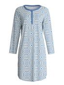 Damen - Langarm-Nachthemd, Länge 100 cm aus 100% Baumwolle in Blau, Gemustert aus Serie Cotton Special von CALIDA