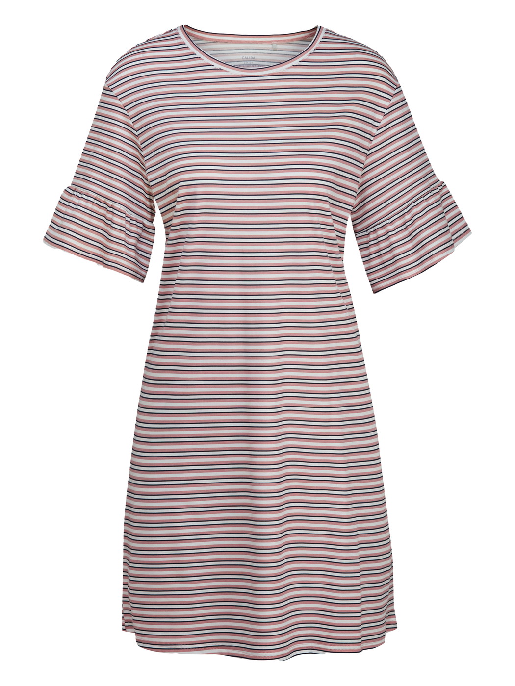 Femme - Chemise de nuit en 100% coton de couleur Rose, Rayée, de la série Favourites Dreams de CALIDA