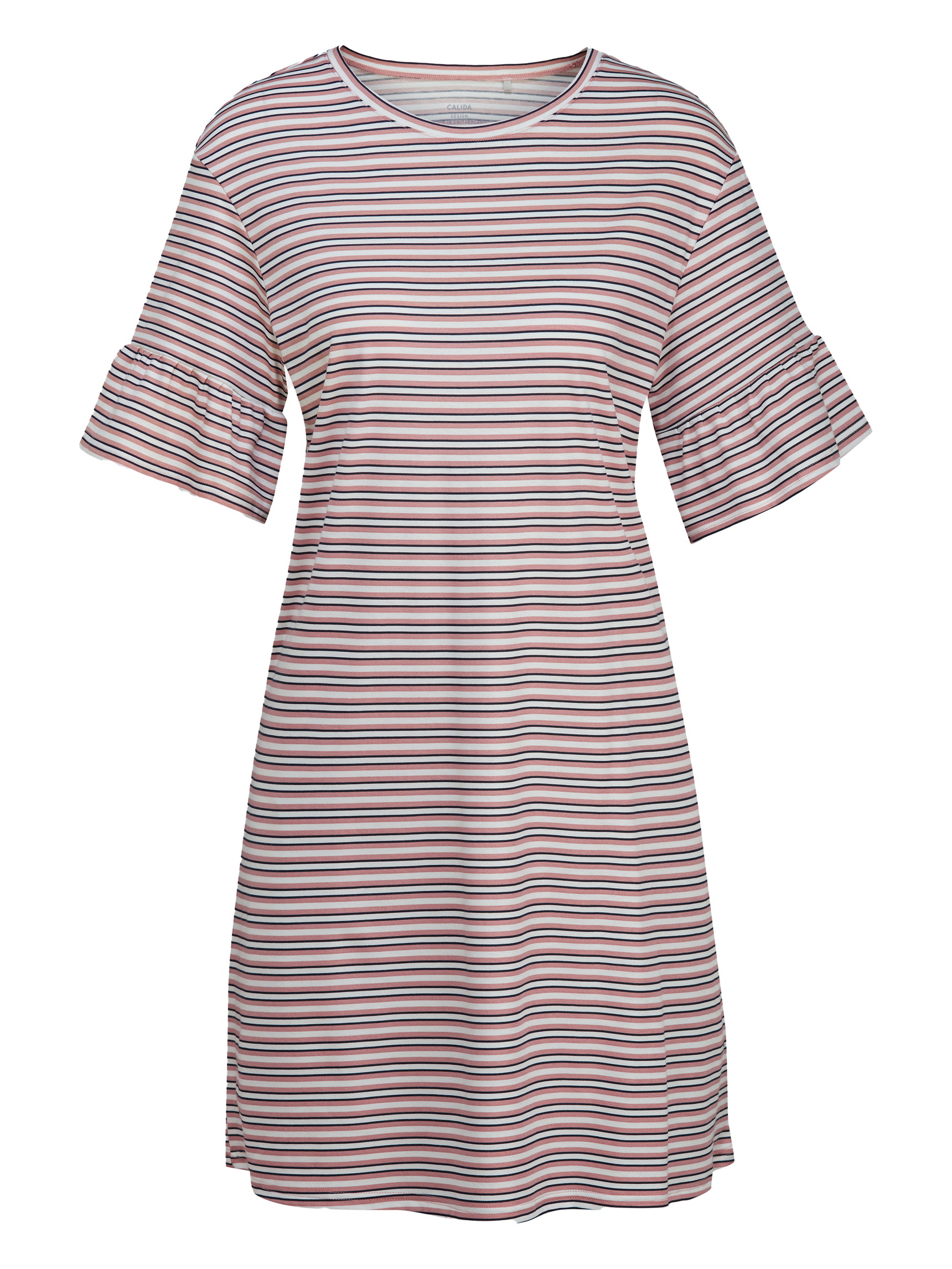 Women - Loungedress made of 100% Cotton in Pink, Striped, from the Favourites Dreams series by CALIDA