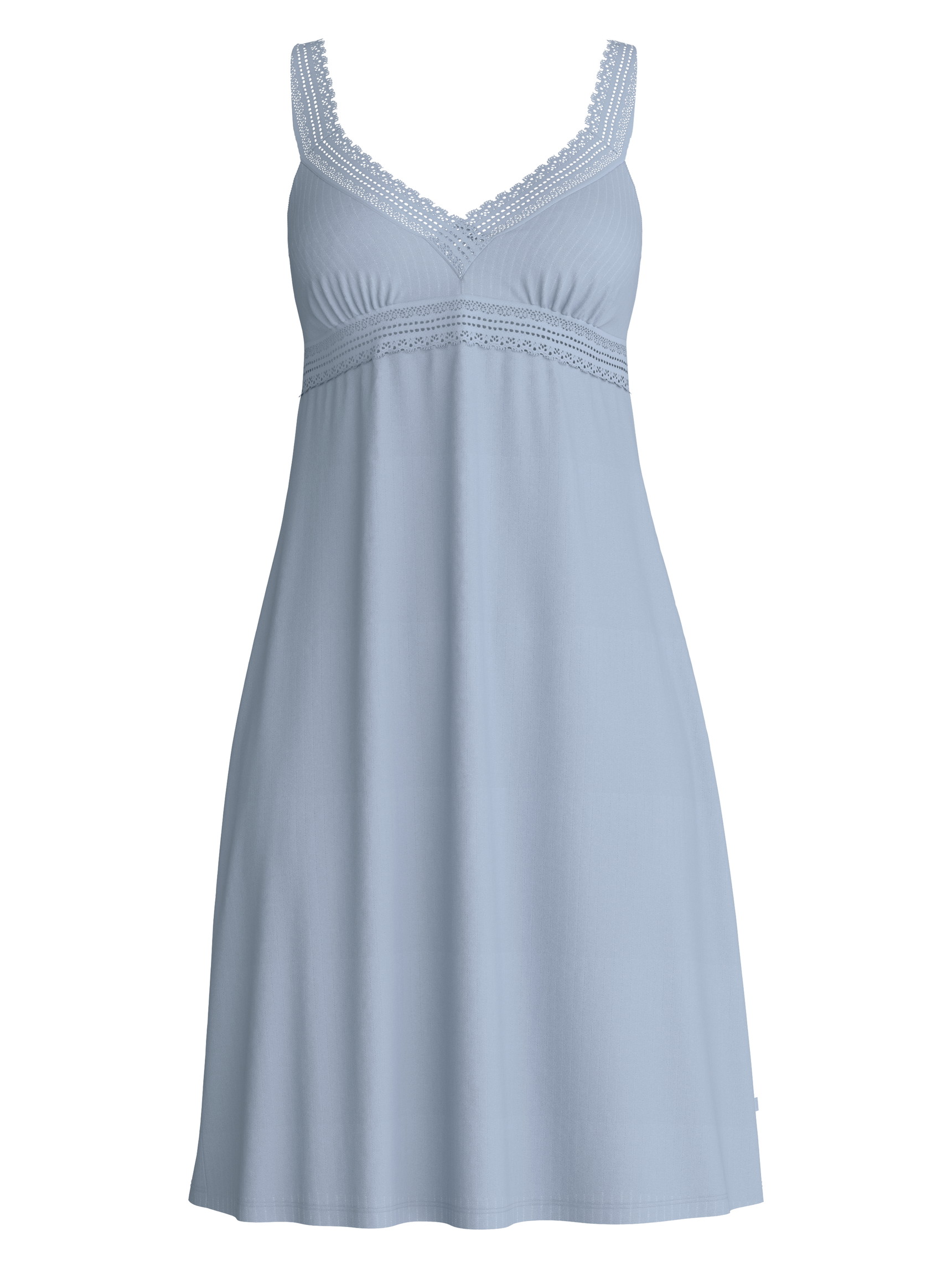 Femme - Chemise de nuit, longueur 95 cm en Modal de couleur Bleu, Dentelle, de la série Etude Ajours de CALIDA