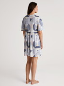 Women model is wearing Nightdress made of Modal in Blue, Motif from the Favourites Joy II series by CALIDA, Back view