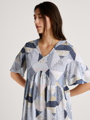 Women model is wearing Nightdress made of Modal in Blue, Motif from the Favourites Joy II series by CALIDA, Additional Image
