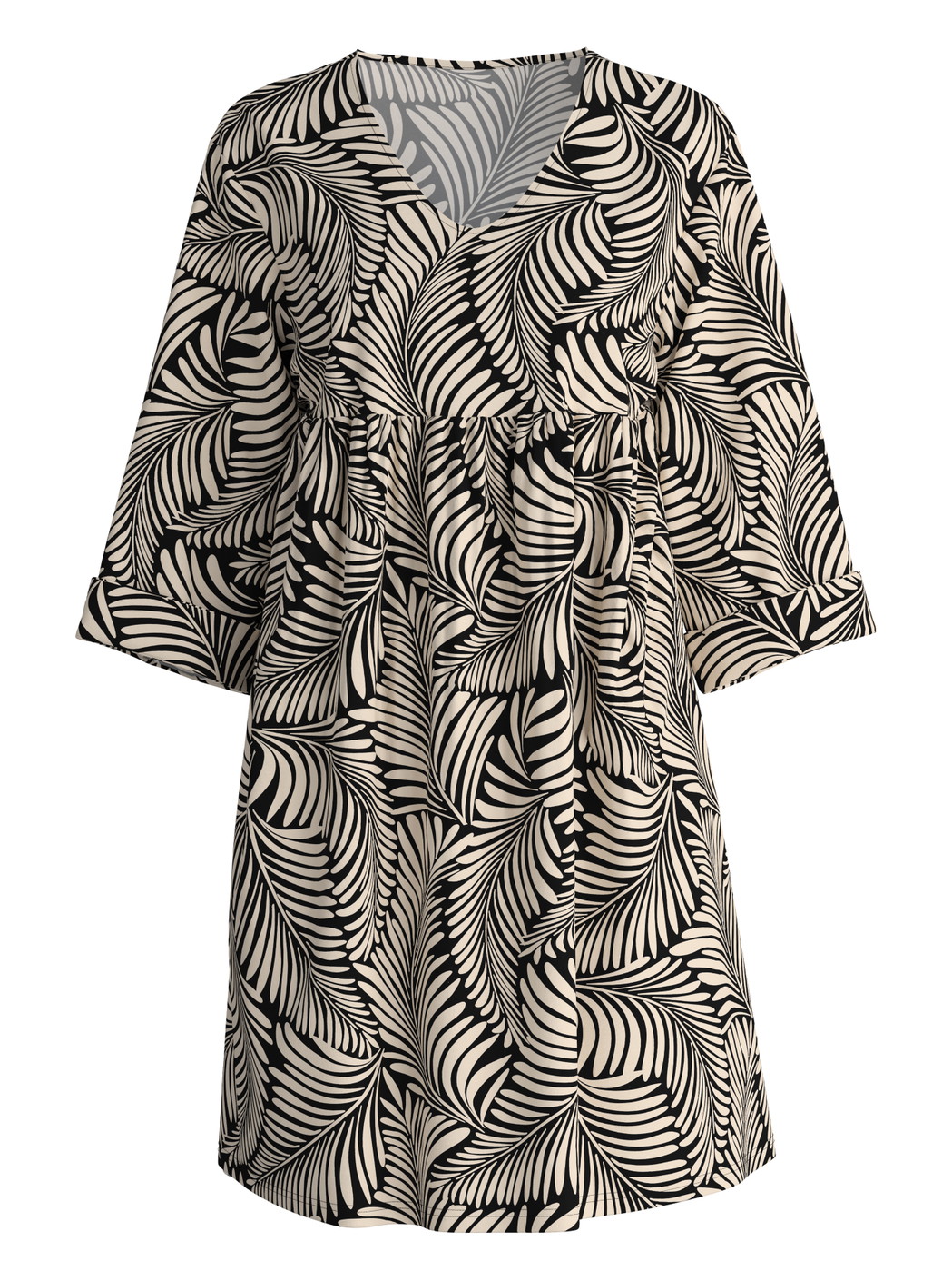 Damen - Kurzarm-Nachthemd, Länge 95 cm aus 100% Baumwolle in Schwarz, Floral aus Serie Favourites Sun von CALIDA