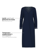 Damen - Langarm-Nachthemd, Länge 120  cm aus Modal in Blau, Spitze aus Serie Elegant Dreams von CALIDA