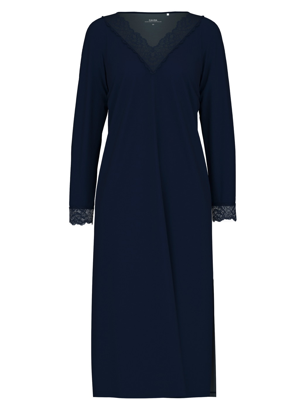 Damen - Langarm-Nachthemd, Länge 120  cm aus Modal in Blau, Spitze aus Serie Elegant Dreams von CALIDA