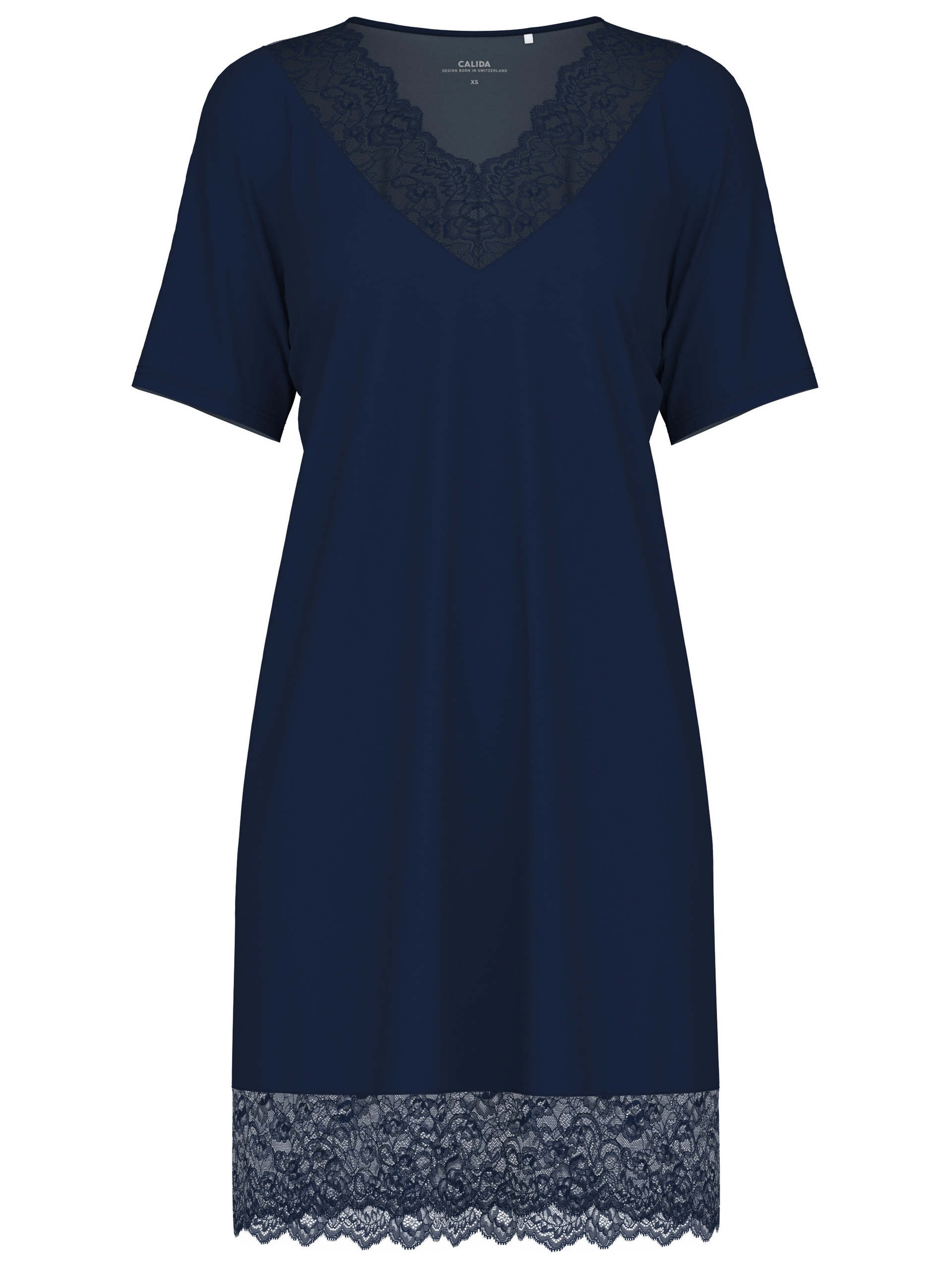 Damen - Sleepshirt, Länge 95 cm aus Modal in Blau, Spitze aus Serie Elegant Dreams von CALIDA