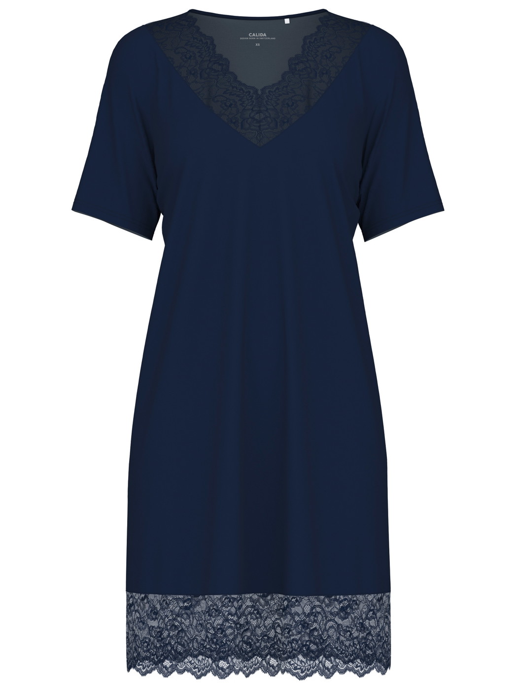 Damen - Sleepshirt, Länge 95 cm aus Modal in Blau, Spitze aus Serie Elegant Dreams von CALIDA