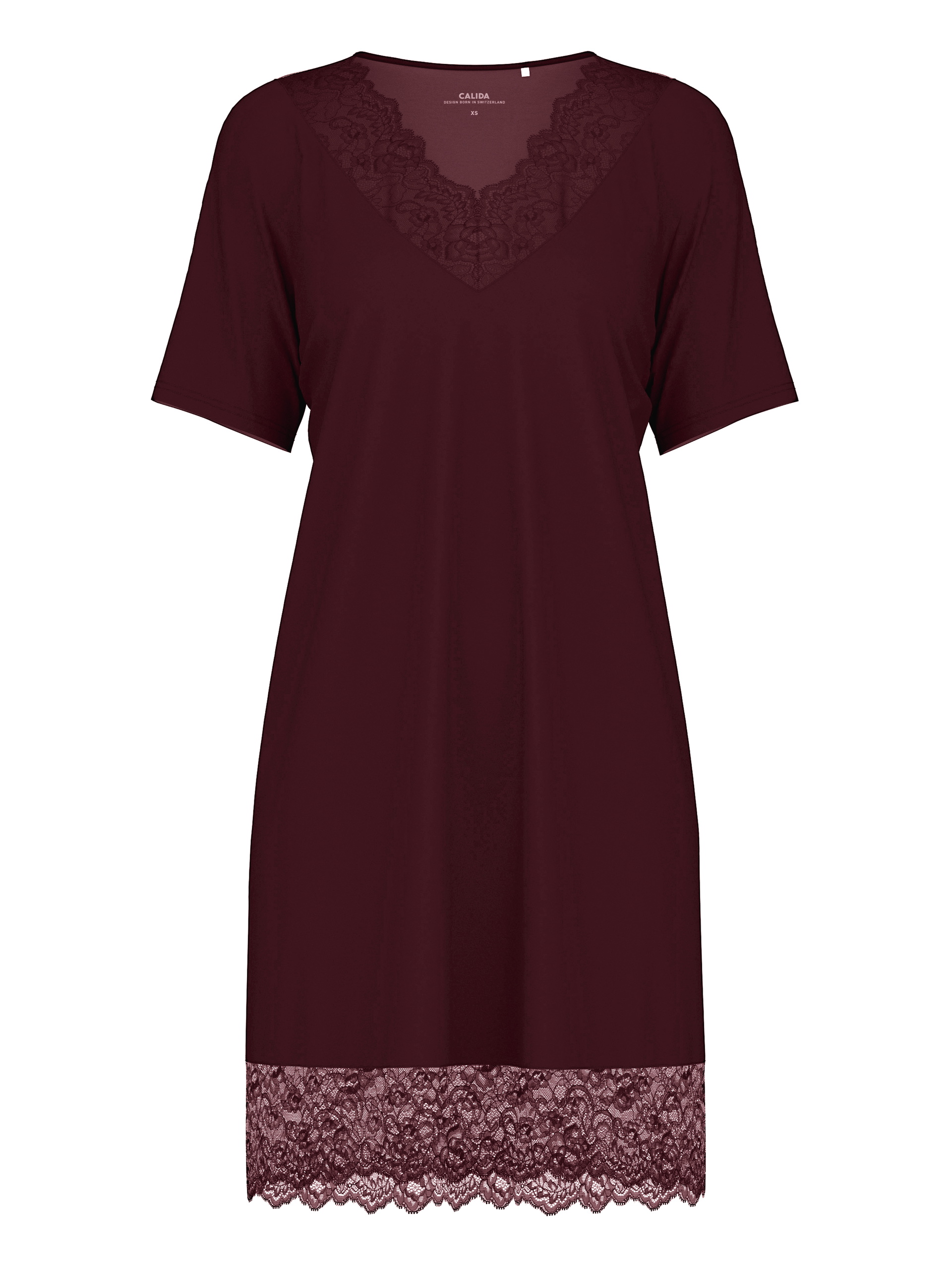 Damen - Sleepshirt, Länge 95 cm aus Modal in Rot, Spitze aus Serie Season Special von CALIDA